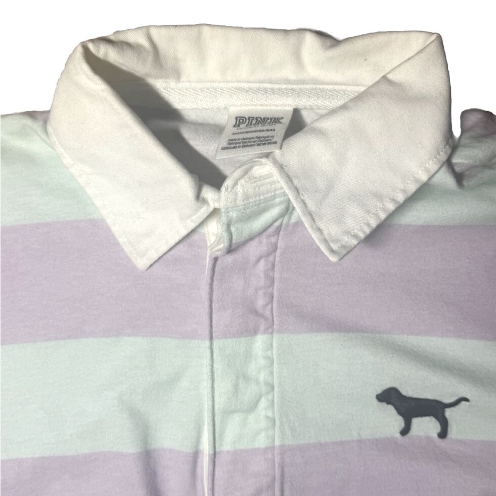 Victoria Secret PINK Long Sleeve Pink Stripe Y2K Shirt Dog Logo size XS
